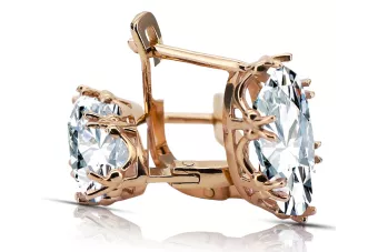 Earrings Vintage craft Zircon Original Vintage 14K Rose Gold vec021r