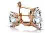 Earrings Vintage craft Zircon Original Vintage 14K Rose Gold vec021r