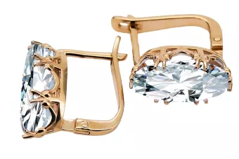 Zirkon Originales Vintage-Roségold aus 14 Karat Ohrringe Vintage vec021r