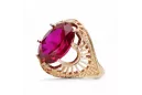 Ring Vintage Stil Rubinrot Originales Vintage-Roségold aus 14 Karat vrc003r