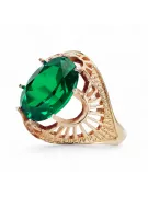 Esmeralda Oro rosa antiguo original de 14k Anillo Estilo vintage vrc003r