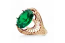 Esmeralda Oro rosa antiguo original de 14k Anillo Estilo vintage vrc003r