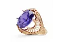 Russian Soviet rose 14k 585 gold Alexandrite Ruby Emerald Sapphire Zircon ring  vrc014