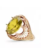 Anillo Peridoto amarillo Oro rosa antiguo original de 14k Estilo vintage vrc003r