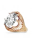 Artisanat vintage Anneau Zircon Or rose 14 carats vintage d'origine vrc003r