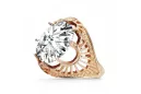 Artisanat vintage Anneau Zircon Or rose 14 carats vintage d'origine vrc003r