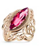 Rose Pink 14k Red Gold 585 Ruby Ring VRC017R Vintage Russian Sovietų stilius