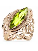 Originalus Vintage 14k rožinio aukso geltonas Peridotas Vintage žiedas vrc017r