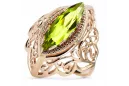 Originalus Vintage 14k rožinio aukso geltonas Peridotas Vintage žiedas vrc017r