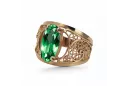 Smarald Original vintage din aur roz de 14k Inel Vintage vrc057r
