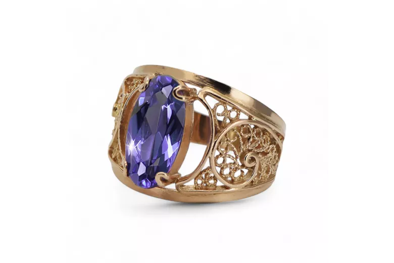 Trandafir sovietic rus 14K 585 Aur Alexandrite Ruby Emerald Sapphire Zircon Ring VRC014