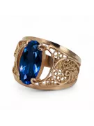 Or rose 14 carats vintage d'origine Saphir Anneau Vintage vrc057r