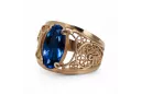 Or rose 14 carats vintage d'origine Saphir Anneau Vintage vrc057r