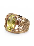 Original Vintage 14K Rose Gold Yellow Peridot Ring Vintage style vrc057r