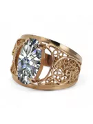 Or rose 14 carats vintage d'origine Zircon Anneau Bijoux vintage vrc057r