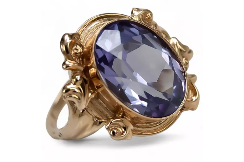 Ring Vintage craft Alexandrite Original Vintage 14K Rose Gold vrc100r