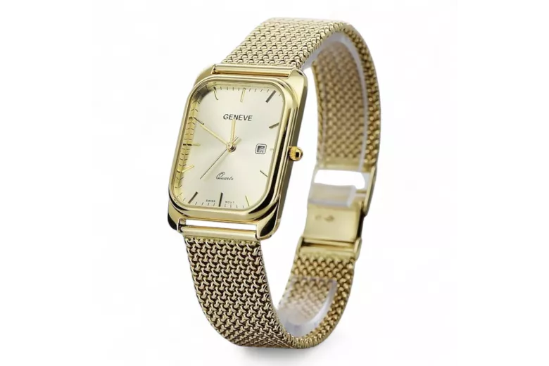14k злато мъжки Reng_Latnangular Watch, mw001ydy&mbw021y