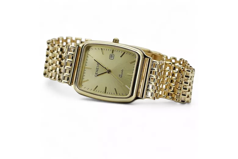 Reloj de Oro 14K para Hombre, Rectangular, Italiano