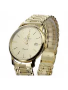 14K Goldene Schweizer Quarzuhr für Herren, Saphir, 40mm