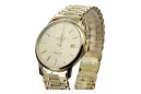 14K Goldene Schweizer Quarzuhr für Herren, Saphir, 40mm