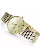 Złoty zegarek męski 14K Geneve, japoński kwarc, 34mm | Zlotychlopak.pl