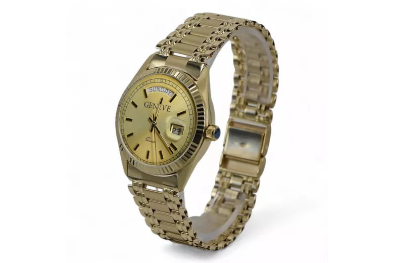 14K Gold Men's Watch, Italian Quartz, 41mm
