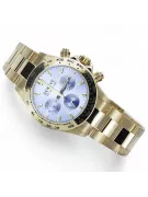 Montre Homme Or 14K, Cadran Bleu, 40mm - Geneve