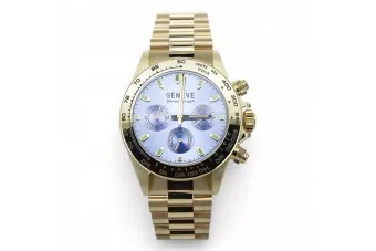 Gold men's watch Geneve ★ zlotychlopak.pl ★ Gold purity 585 333 Low Price!