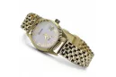 14K Gold Women's Watch, Pearl Dial, Italian Design