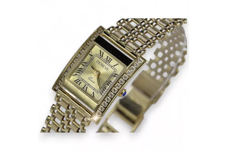 Това е часовник 14K Geneva, италиански, циркон, злато
