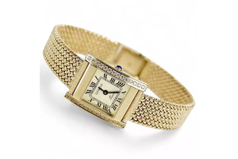 14K Gold Women's Watch, Rectangular lw035ydy indiquéelbw003y
