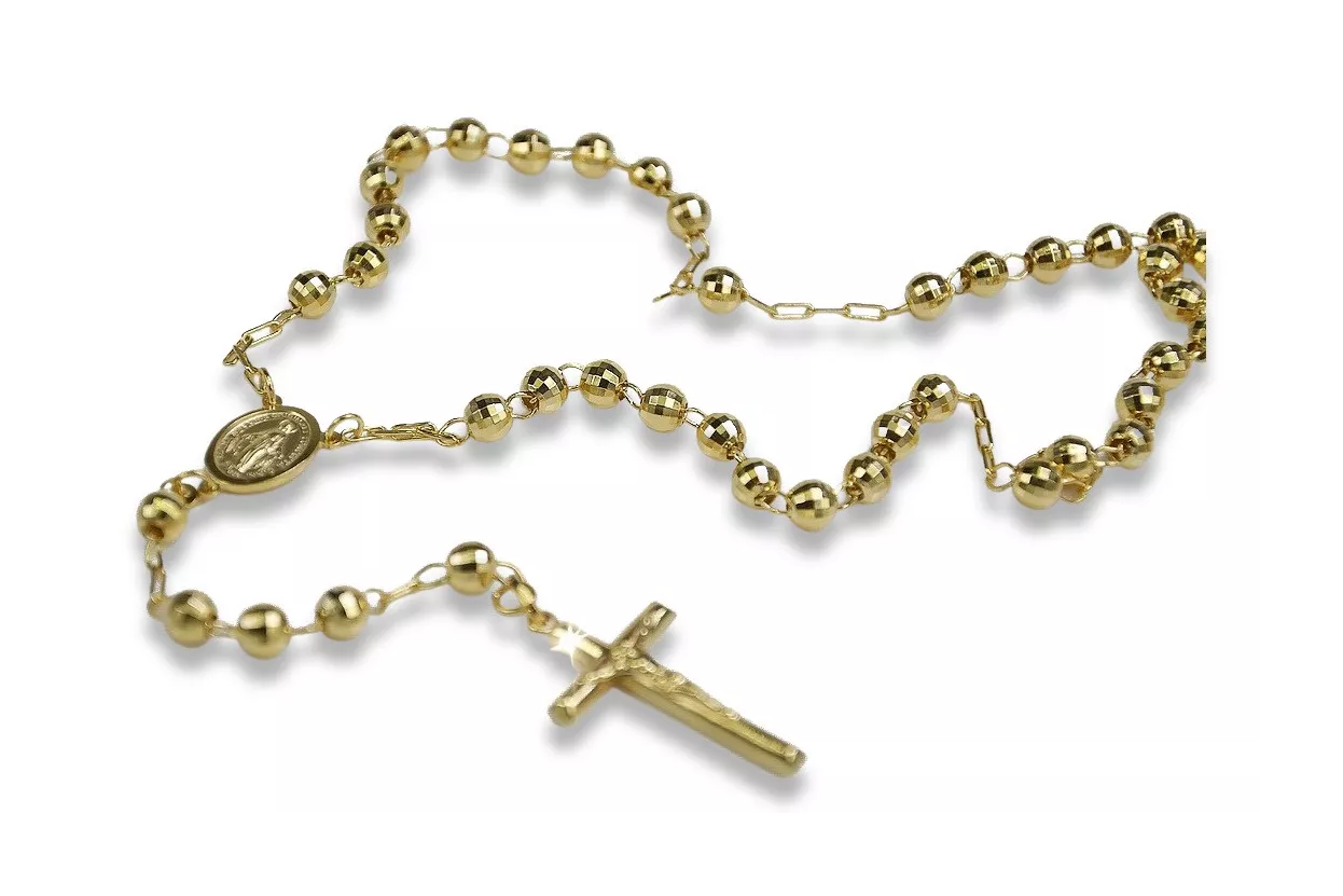 Yellow rose gold rosary chain ★ russiangold.com ★ Gold 585 333 Low price