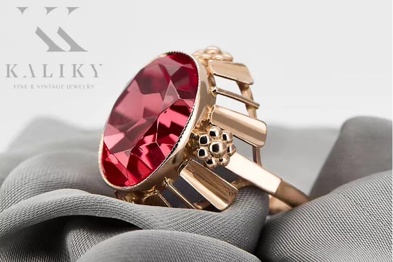 Ring Ruby Original Vintage 14K Rose Gold Vintage style vrc043r