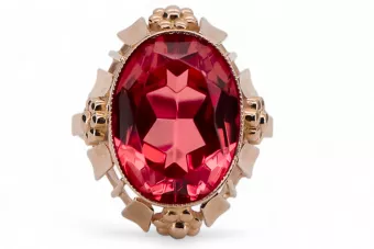Anillo Vintage Rubí Oro rosa antiguo original de 14k vrc043r