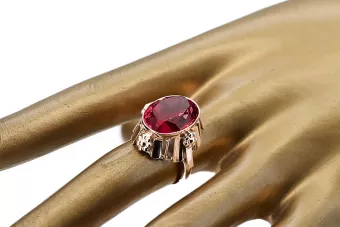 Anillo Vintage Rubí Oro rosa antiguo original de 14k vrc043r
