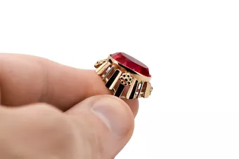 Anillo Vintage Rubí Oro rosa antiguo original de 14k vrc043r