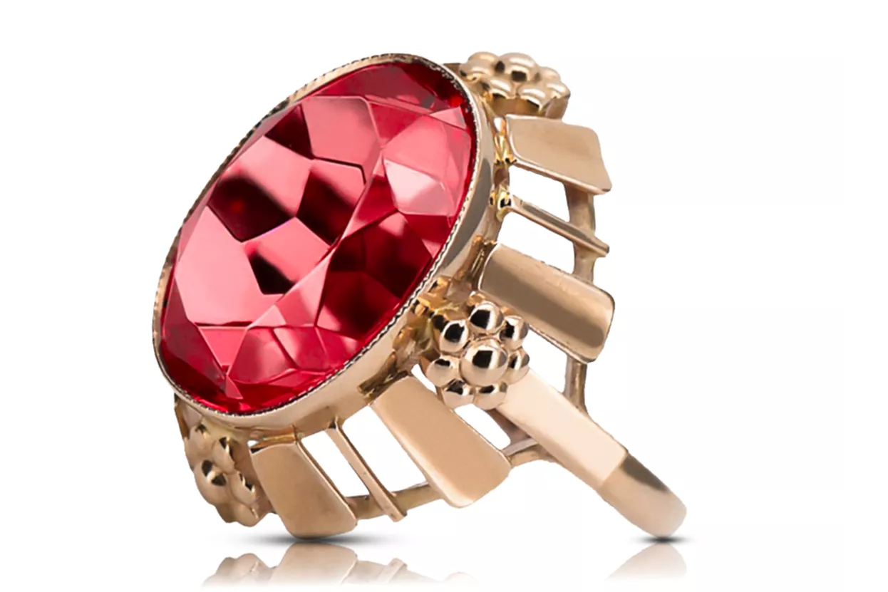 Ring Ruby Original Vintage 14K Rose Gold Vintage style vrc043r Ring Ruby Original Vintage 14K Rose Gold Vintage style vrc043r