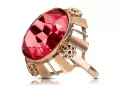 Rubinrot Originales Vintage-Roségold aus 14 Karat Ring Vintage Stil vrc043r