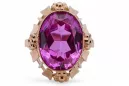 Or rose 14 carats vintage d'origine Améthyste Anneau Style vintage vrc043r