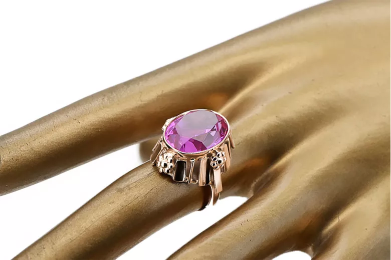 Or rose 14 carats vintage d'origine Améthyste Anneau Style vintage vrc043r