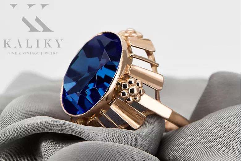 Ring Sapphire Original Vintage 14K Rose Gold Vintage craft vrc043r