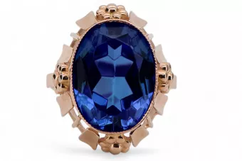 Ring Vintage Schmuck Saphir Originales Vintage-Roségold aus 14 Karat vrc043r
