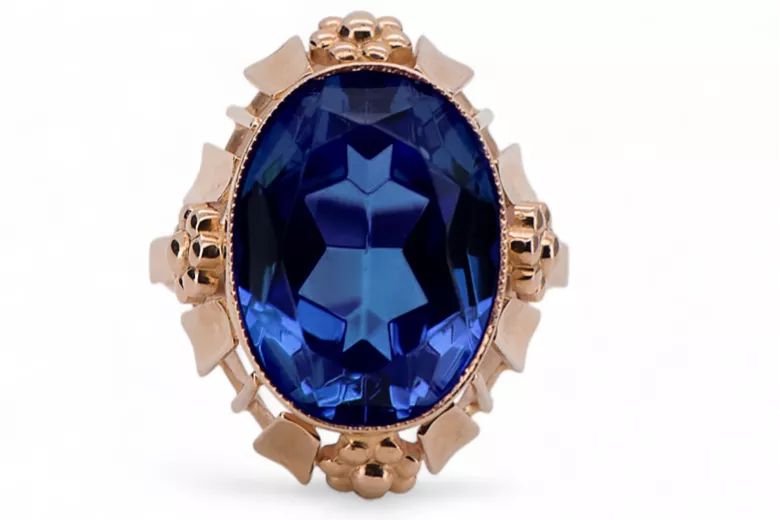 Ring Sapphire Original Vintage 14K Rose Gold Vintage craft vrc043r