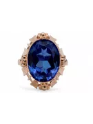 Ring Vintage Schmuck Saphir Originales Vintage-Roségold aus 14 Karat vrc043r
