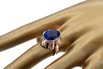 Ring Vintage Schmuck Saphir Originales Vintage-Roségold aus 14 Karat vrc043r