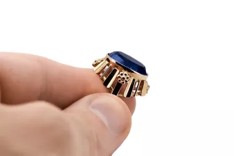 Estilo vintage Anillo Zafiro Oro rosa antiguo original de 14k vrc043r