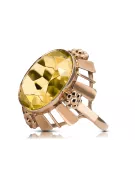 Péridot jaune Or rose 14 carats vintage d'origine Anneau Artisanat vintage vrc043r