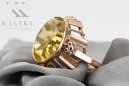 Žiedas Geltonasis peridotas Originalus 14k rožinio aukso vintage Vintažiniai papuošalai vrc043r