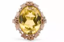Estilo vintage Anillo Peridoto amarillo Oro rosa antiguo original de 14k vrc043r