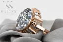 Оригинальное винтажное розовое золото 14 карат Циркон Кольцо Винтаж vrc043r
